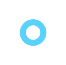 Decorative half light blue circle